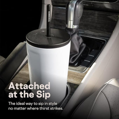 Corkcicle Cold Cup Insulated Tumbler with Straw - Keeps Drinks Cold for 12 Hours - Triple-Insulated Stainless Steel - Leak-Resistant Lid - Summer Drinkware Gift - 24 oz - Latte - Image 6