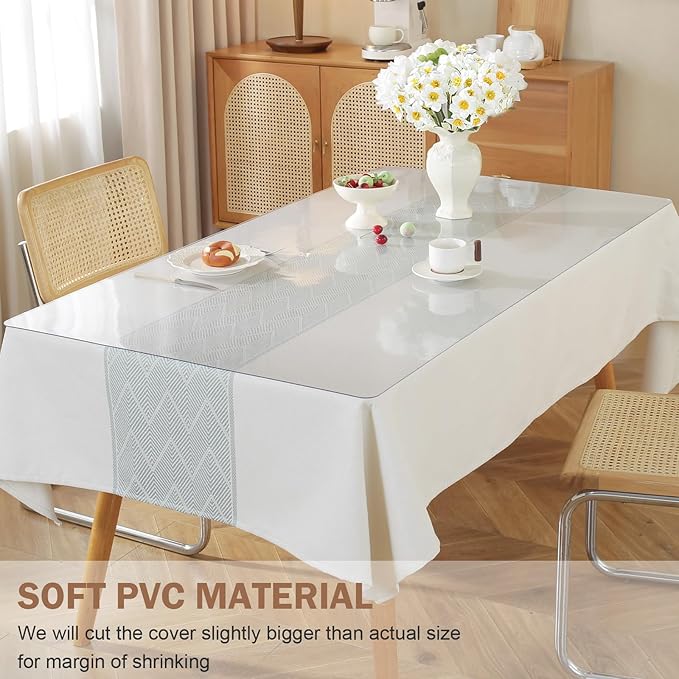 LovePads Clear Table Cover Protector, 36 x 66 Inch 2mm Thick Plastic Table Cover - Image 4