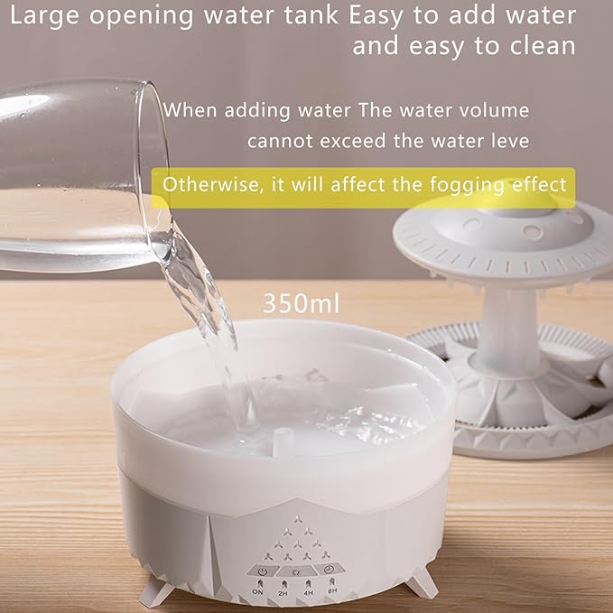 Raindrop Humidifier for Bedroom Large Room -Air Humidifiers and Aromatherapy Diffuser,Ultrasonic humidifier,Quiet humidifier with Ambient Light & 4 Timer,Waterless Auto Off (No remote control) - Image 6