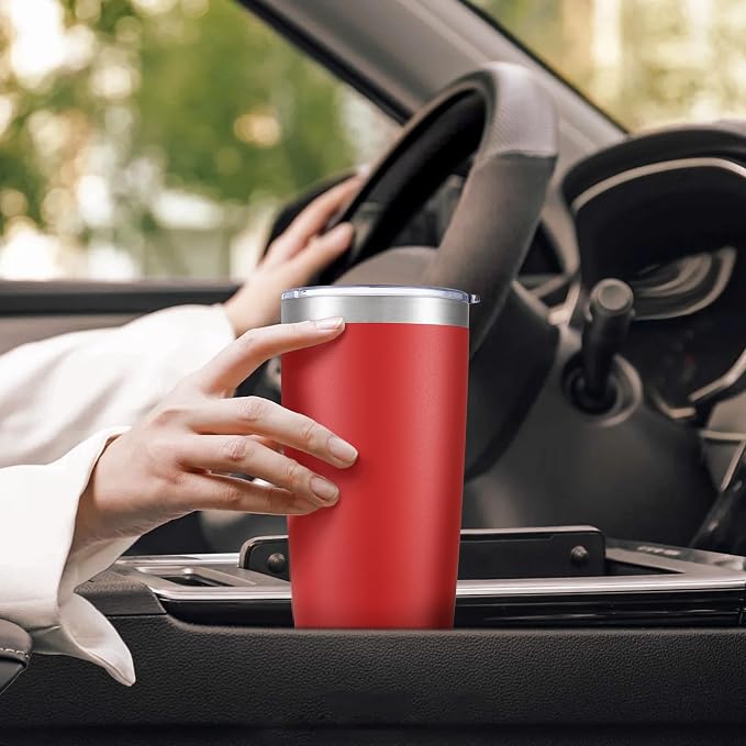 20 oz Tumbler with Lid Stainless Steel Insulated Tumblers Bulk Double Wall Vacuum Cups Powder Coated Travel Mug Keep Drinks Cold and Hot, Wine Red, 12 Pack - Image 5