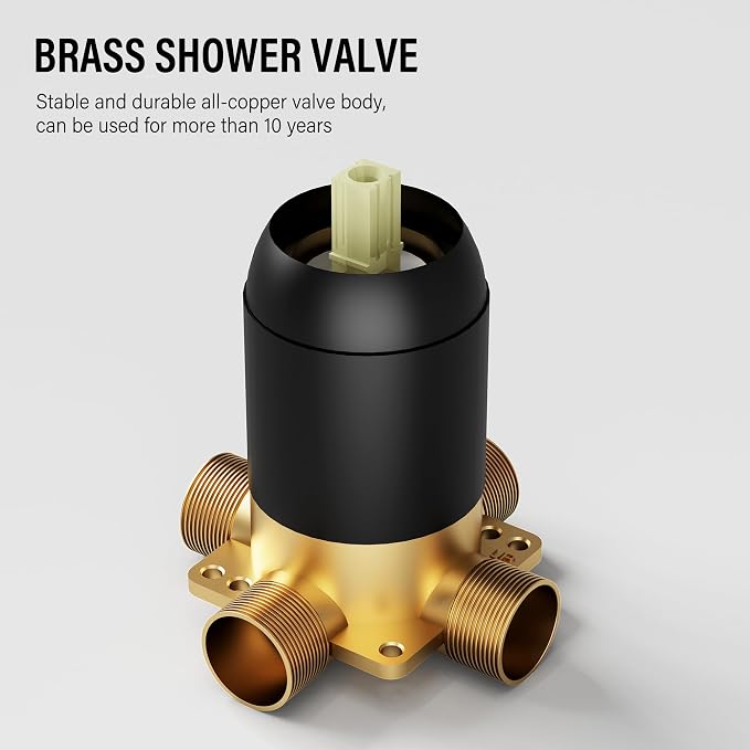 Esnbia Shower Faucet Set, Shower Head and Handle Set with 6-Inch Rain Shower Head and Tub Spout, All Metal Single-Handle Bathtub Shower Faucet Trim Kit (Shower Valve Include), Matte Black - Image 6
