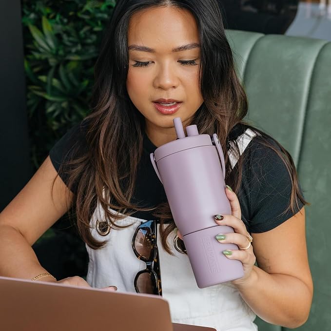 BrüMate Resa 25oz 100% Leakproof Travel Tumbler w/Handle & Straw | Flexible SoftSip Straw | Silicone Sleeve for Durability | Stainless Steel | Cup Holder & Travel Friendly Water Bottle (Violet Crush) - Image 6