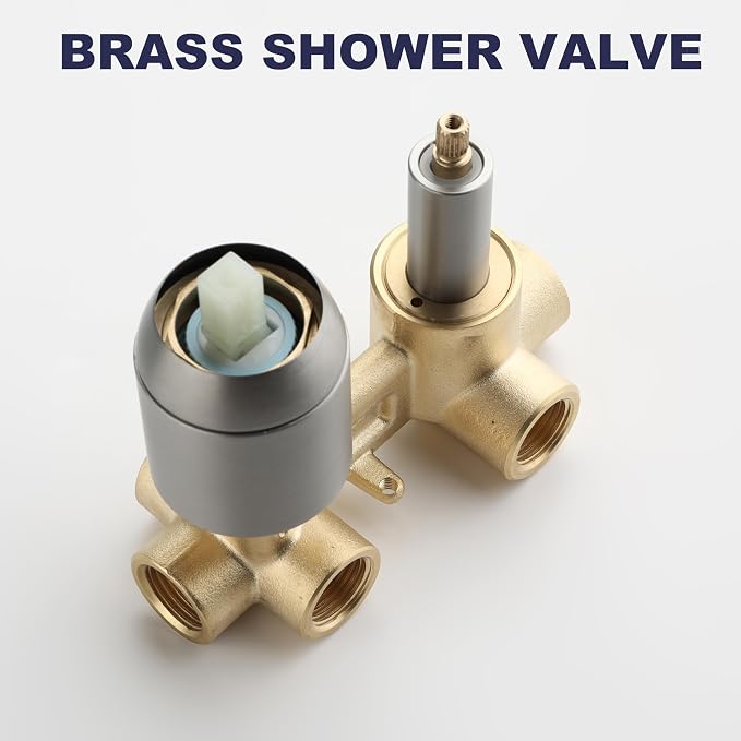 Shower System with Tub Spout, Bathtub Shower Faucet Set, 8" Rain Shower Head and Handheld Spray Combo, Round Shower Head and Handle Set with Tub Spout (Valve Included), Brushed Nickel - Image 8