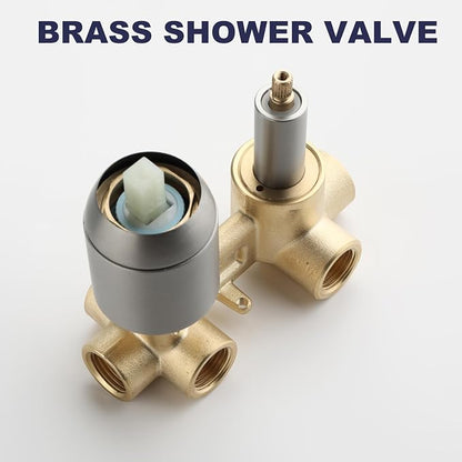 Shower System with Tub Spout, Bathtub Shower Faucet Set, 8" Rain Shower Head and Handheld Spray Combo, Round Shower Head and Handle Set with Tub Spout (Valve Included), Brushed Nickel - Image 8
