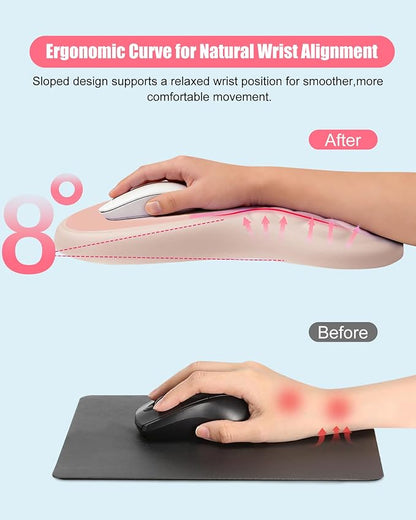 Ergonomic Mouse Pad with Wrist Rest, Slope Design Memory Foam Support, Smooth - Image 2