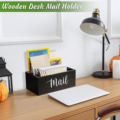 DRASTAR Mail Organizer Countertop, Wooden Mail Holder - Image 2