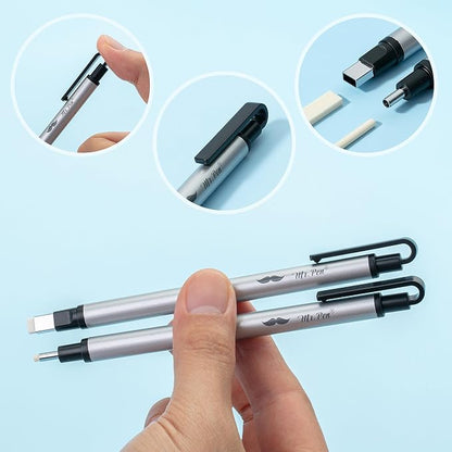 Mr. Pen- Pen Style Eraser Set, 2 Pack, Square & Round Tip | Precision Pencil - Image 6