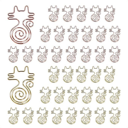OWLFAVO 40pcs Cat Shape Paper Clips by OWLFAVO