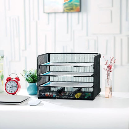 SETTFRFE 4-Tier Metal Desk Organizer-Paper Letter Tray - Image 3