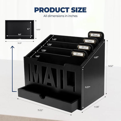 Mail Organizer Countertop, Desktop Mail Sorter - Image 3