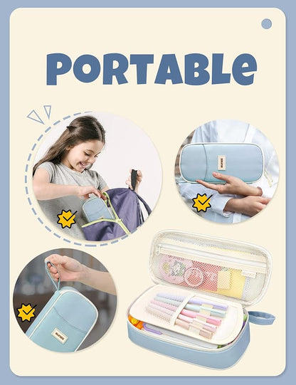 SUNEE Cute Pencil Case, Aesthetic Pen Pouch, Colored Large Pencil Bag - Image 6
