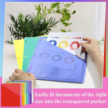 48 Pack 3-Ring Binder Pockets Translucent Polyester 3 Hole Binder Plastic - Image 4