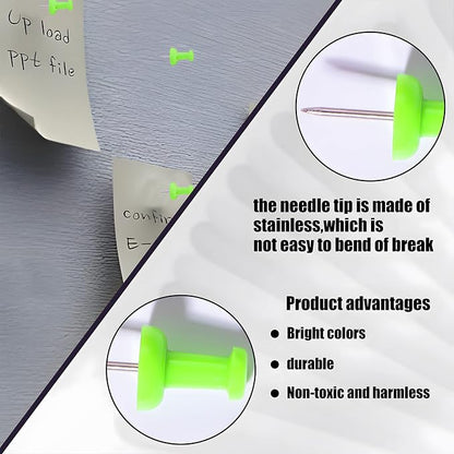 VAPKER Push Pins Tacks 120Pcs Solid Green Thumb Tacks Larger Size Pin Map Tacks - Image 3