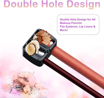 Makeup Pencil Sharpener, 4 Pack Dual Hole Cosmetic Pencil Sharpener - Image 5