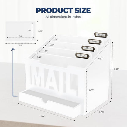 Mail Organizer Countertop, Desktop Mail Sorter - Image 7