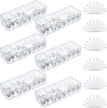Tatuo 6 Pcs Cord Organizer for Drawer Desktop, Cable Organizer Box by Tatuo