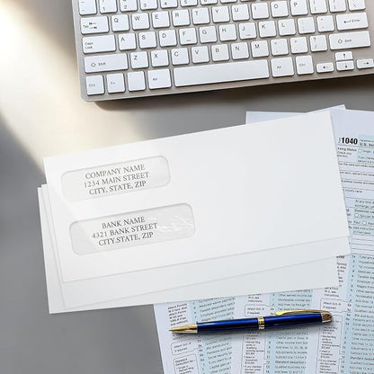 SUNEE Envelopes Self Seal – #10 Double Window Envelopes 500 Pack, Security Tint - Image 6
