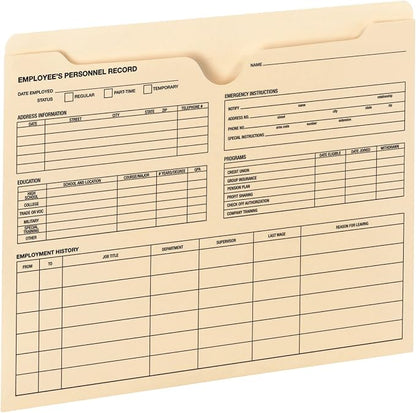 Smead Employee Record File Jacket, Reinforced Straight-Cut Tab, Flat-No by SMEAD