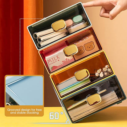 2PACK Stackable Drawer for Desk 6.5"x9"x3" Desktop Storage Organizer - Image 4