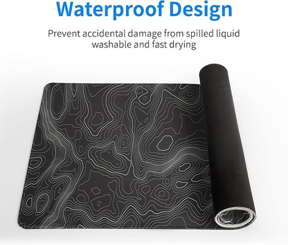 Topographic Contour Extended Big Mouse Pad Large, Gaming Mouse Pad Desk Pad - Image 5