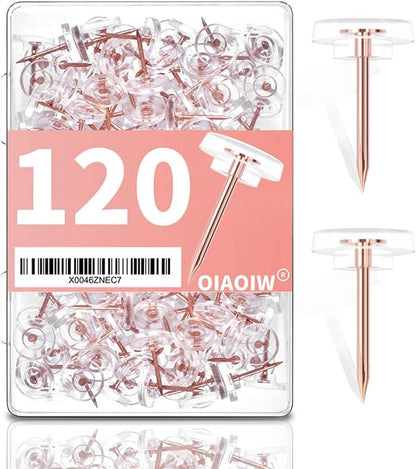 120 PCS Flat Rose Gold Push Pins by OIAOIW