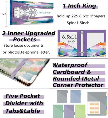 3 Ring 1 Inch Binder Organizer, BVSSX Three Ring Binders - Image 5