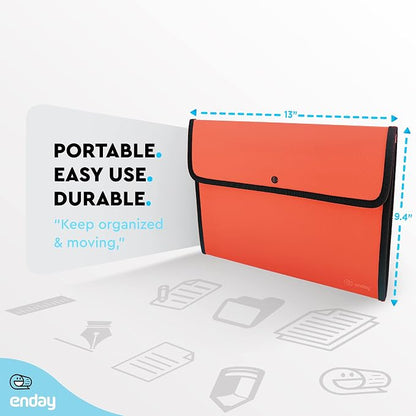 Square Flap Document Holder Red, Expanding File Folder, A4 Letter Size Reusable - Image 5