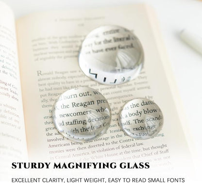 3pcs Clear Crystal Dome Magnifier Glass Paperweights - Image 4