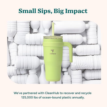 REDUCE 24 oz Tumbler with Handle - Vacuum Insulated Stainless Steel Travel Mug with Sip-It-Your-Way Lid and Straw - Keeps Drinks Cold up to 24 Hours - Sweat Proof, Dishwasher Safe - OG Papaya - Image 8
