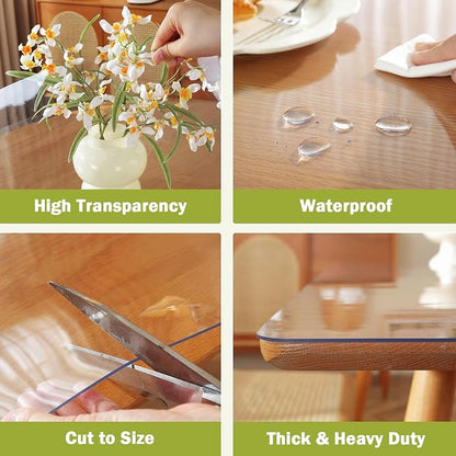 OstepDecor Clear Table Cover Protector 36 x 70 Inch, 1.5mm Thick Plastic Table - Image 4
