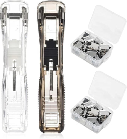 Portable Binder Clip Stapler, Includes 100 Reusable Clips, Handheld Paper Clam by Unknown