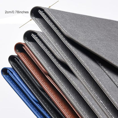 PU Leather A4 File Folder Document Holder 2 Pockets Portfolio Envelope Folder - Image 4