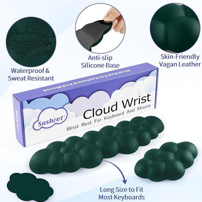 Sushret Cloud Wrist Rest Keyboard, Cloud Keyboard Wrist Pad Set - Image 5