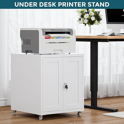 Large Printer Stand with Storage and Lock, 3D Heavy-Duty Printer Cabinet - Image 4
