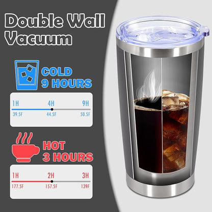 20oz Tumbler Stainless Steel Tumbler Cup with Lid Vacuum Insulated Double Wall Travel Mug, Durable Powder Coated Travel Coffee Tumbler Mug for Hot & Cold Drinks, Grey,1 Pack - Image 5