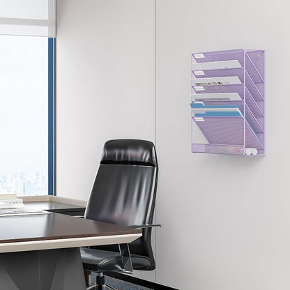 EasyPAG 5 Tier Wall File Holder, Mesh Hanging Folder Organizer - Image 7