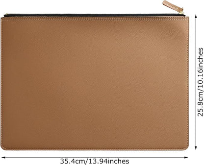 PU Leather A4 File Folder Zipper Document Holder Envelope Folder Case - Image 3