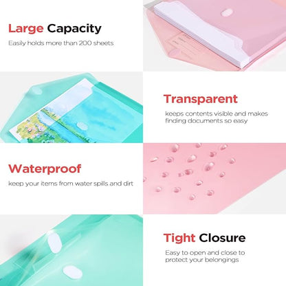 Sooez 40 Pack Plastic Envelopes, Plastic File Folders, Super Heavyweight - Image 5