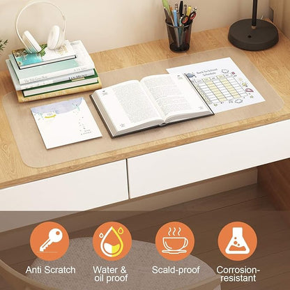 NATRKE Clear Desk Mat Pad, 27.6"x15.7" Large Transparent Computer Desk Mat - Image 2