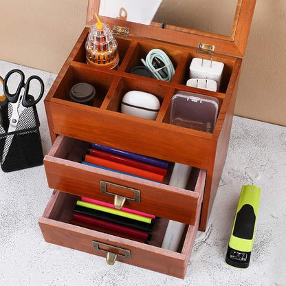 Wooden Storage Box Desk Organizer - Image 2