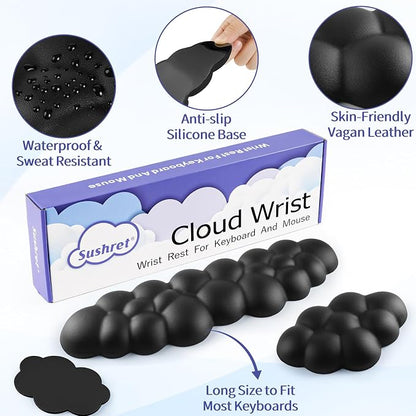 Sushret Cloud Wrist Rest Keyboard, Cloud Keyboard Wrist Pad Set - Image 5