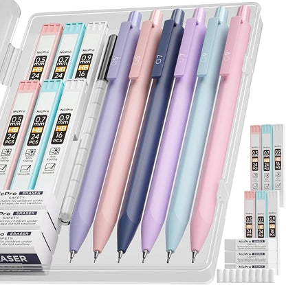 Nicpro 6PCS Pastel Mechanical Pencil Set by Nicpro