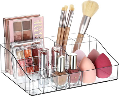Vtopmart 1 Tier Clear Plastic Makeup Organizer by Vtopmart