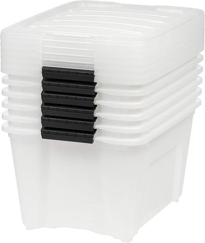 IRIS USA 32 Qt Stackable Plastic Storage Bins - Image 9