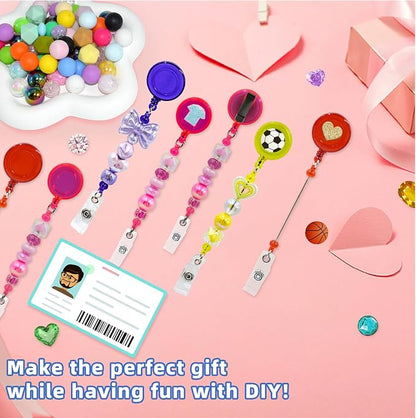 30pcs Multicolor Beadable Badge Reels Making Kits - Image 2