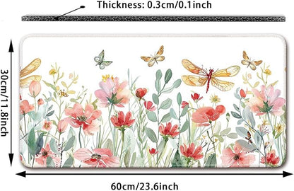 Keyboard Mat, Large Mouse Pad, Watercolor Flower - Image 2