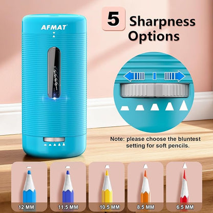 AFMAT Electric Pencil Sharpener, Fully Automatic Pencil Sharpener, Auto in & Out - Image 5
