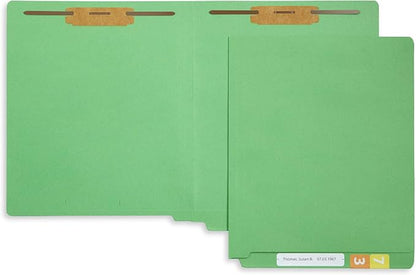 100 Green End Tab Fastener File Folders - Image 3