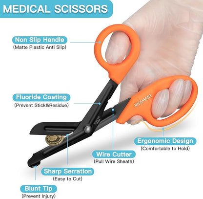 Trauma Shears - RISEMART Medical Scissors Bandage Scissors - Image 2