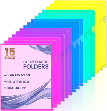Sooez 15 Pack Clear Document Folder, Plastic Sleeves by Sooez